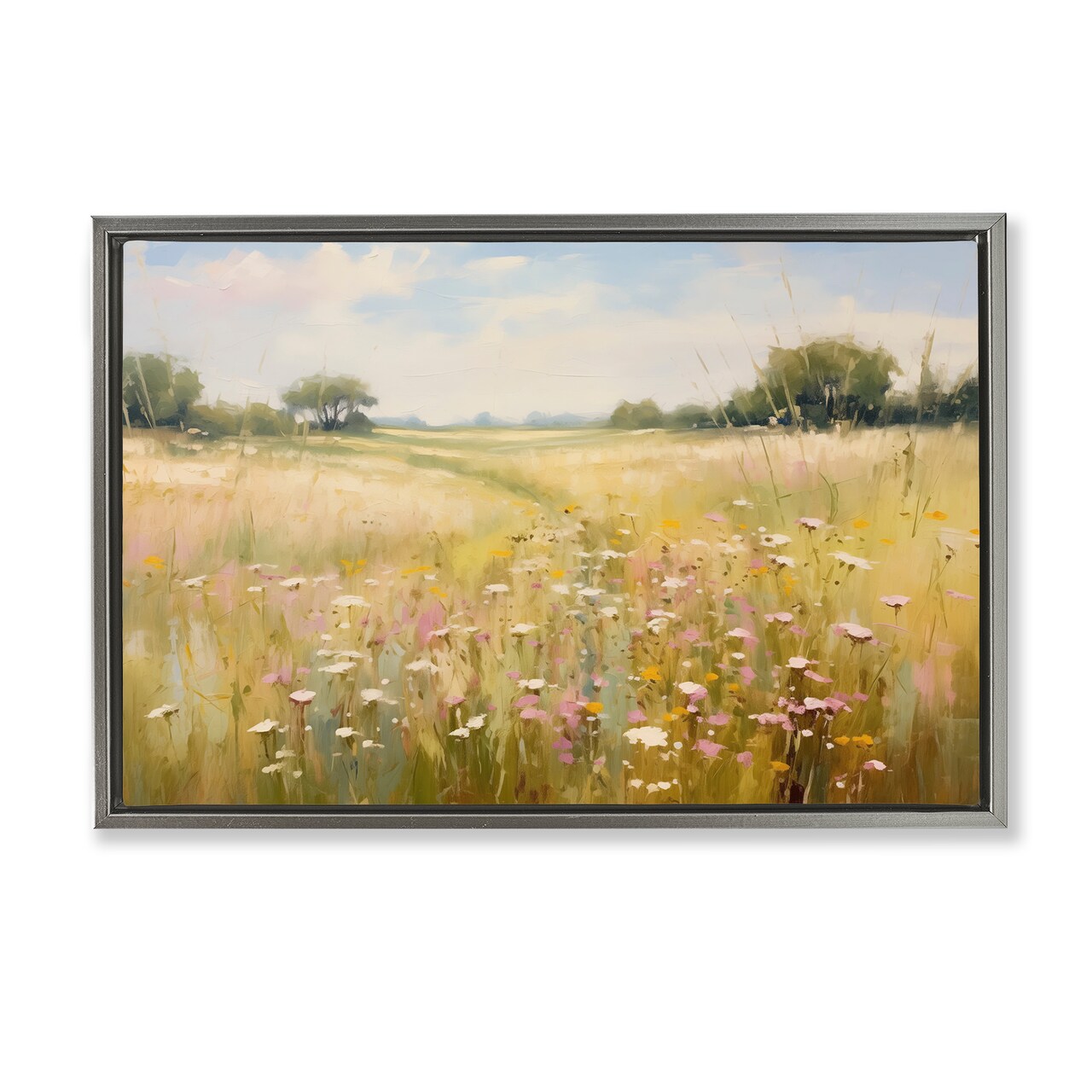 Stupell Industries Faded Wildflower Field Floater Framed Canvas Wall Art Design by LSR Design Studio